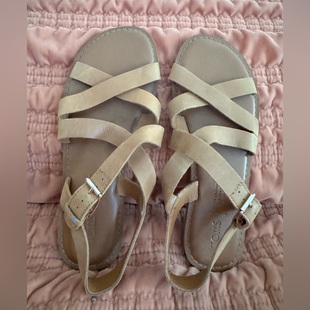 TOMS Sicily Slingback Sandal - Light Brown - size 7 - Picture 3 of 9